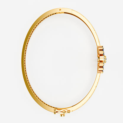 The Sunburst Bangle - Sapphire & Emerald Statement Bracelet by Gehnok
