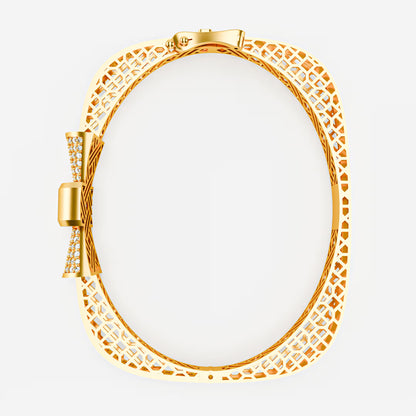 The Rose Bow - Diamond Pavé Bow Bangle