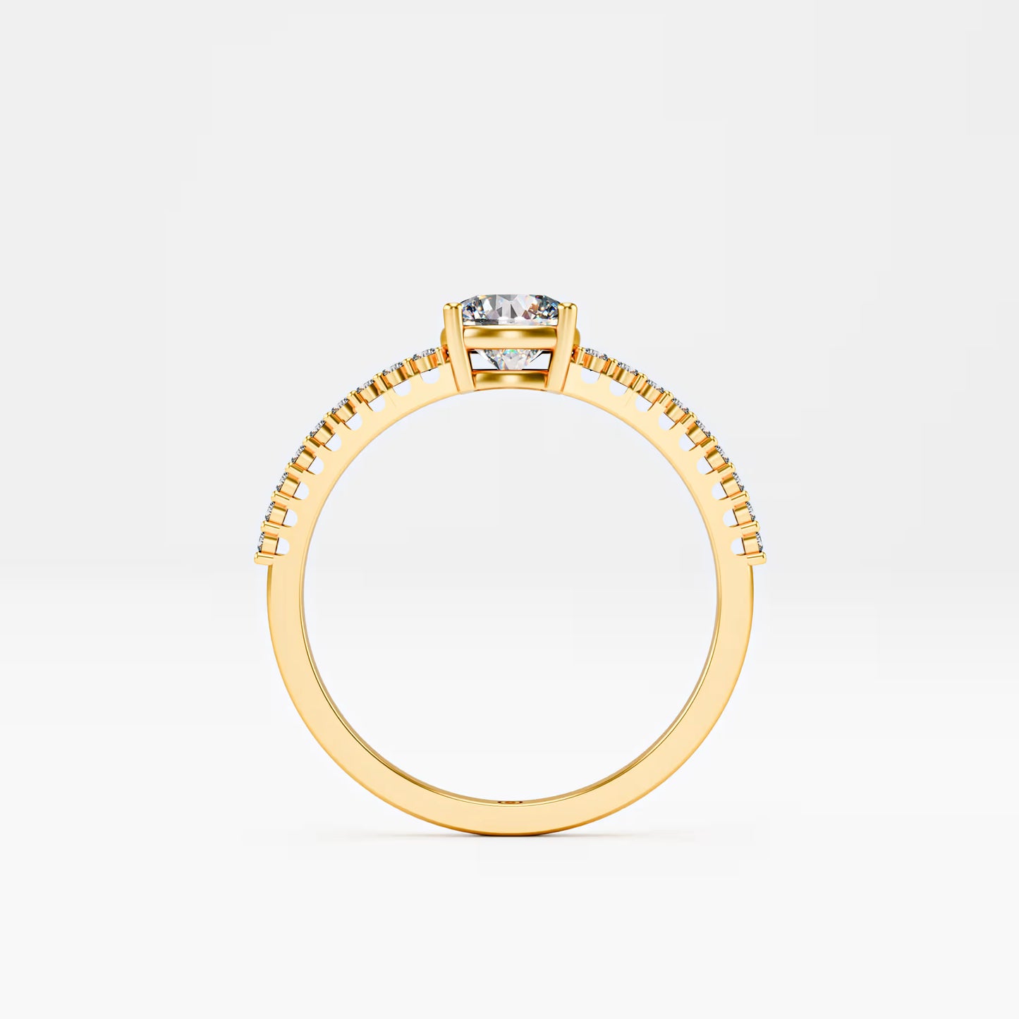 Cushion Cut Diamond Pavé band Ring