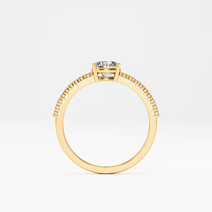 Cushion Cut Diamond Pavé band Ring
