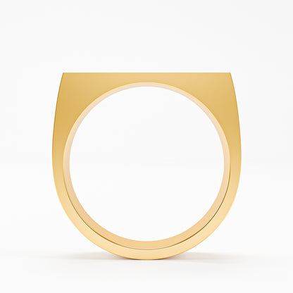 14K Solid Gold Men's Grooved Band Ring | Vertical Stripe Flat Top Statement Ring | Men's Wide Gold Band | Minimalist Men's Wedding Ring | Gift for Him | Bold Fine Jewelry