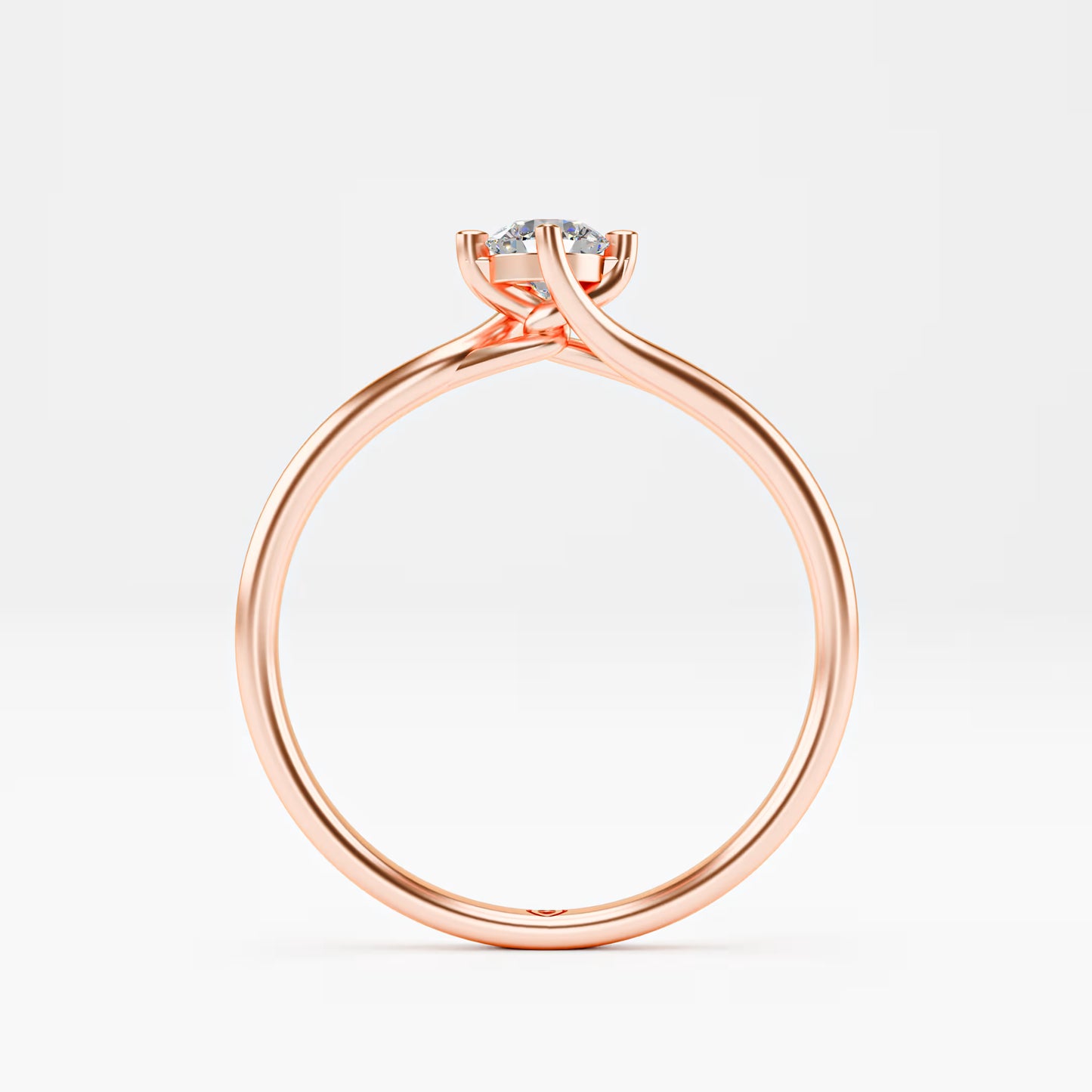 The Soft Solitaire - Gold Round Prong Diamond Comfort Fit Ring