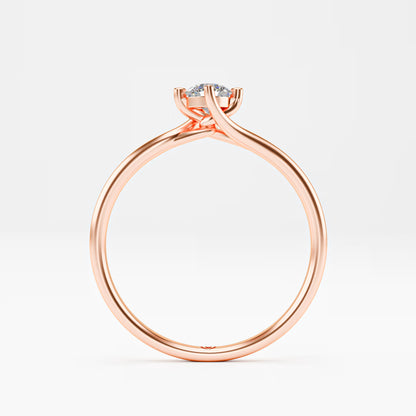 The Soft Solitaire - Gold Round Prong Diamond Comfort Fit Ring