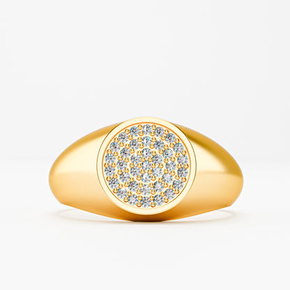 The Diamond Signet - Oval Pavé Diamond Men's Ring