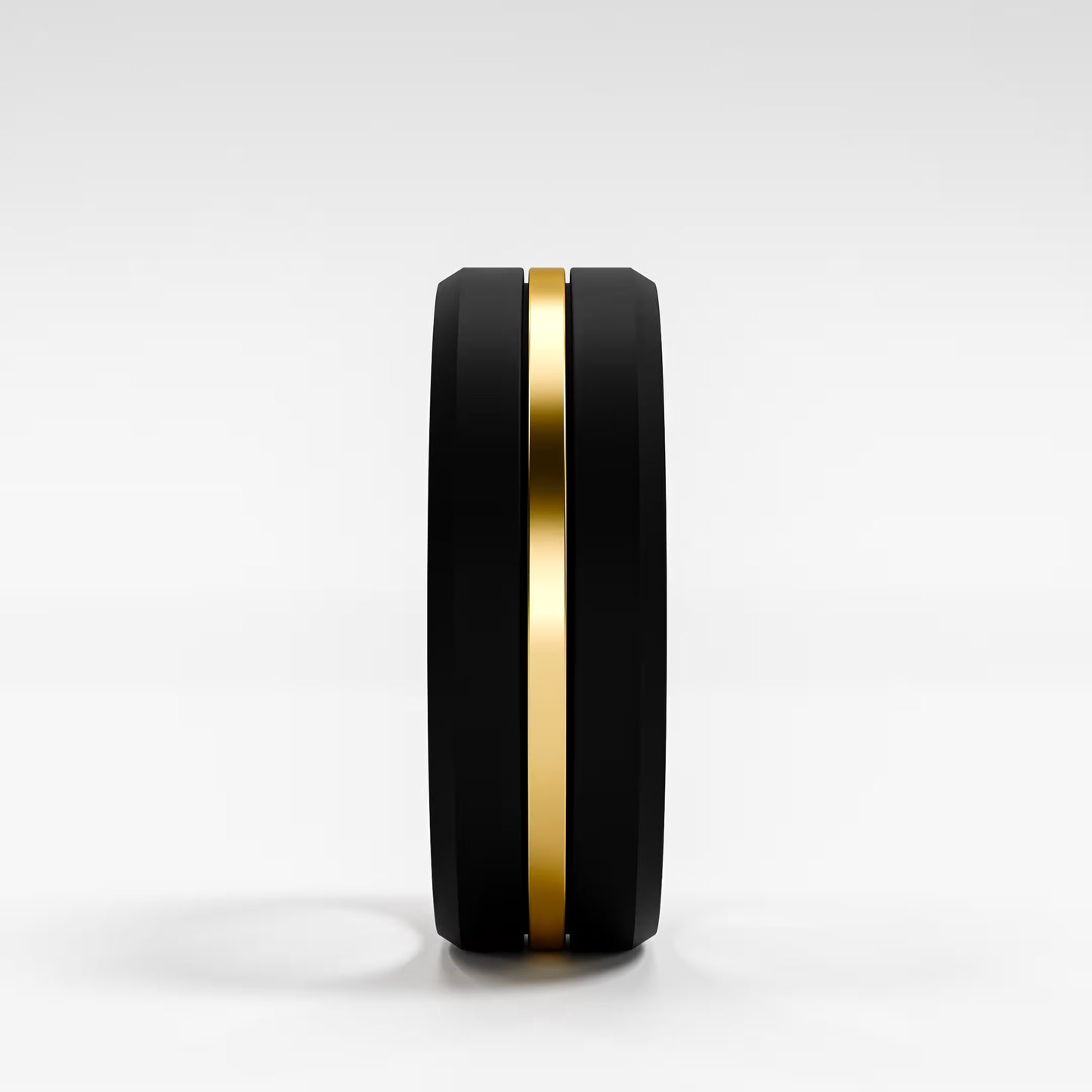 The Onyx Stripe - Black Onyx Band with Gold Center Inlay