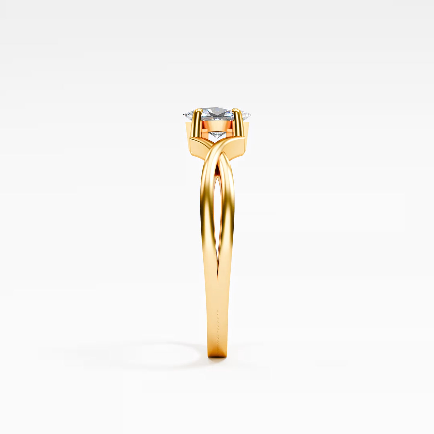 Princess Cut Twist Crossover Ring