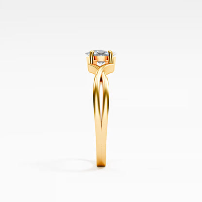 Princess Cut Twist Crossover Ring
