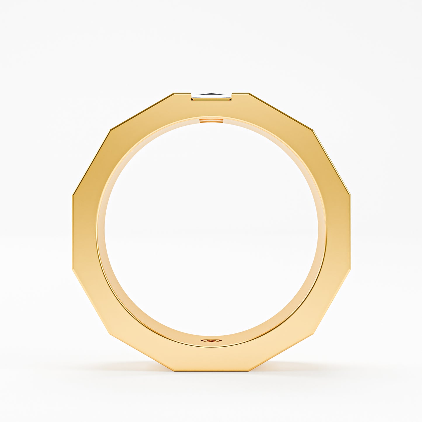 The Facet - Men's Faceted Princess Cut Diamond Duo Ring