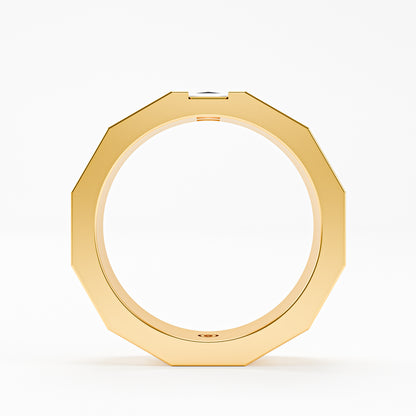 The Facet - Men's Faceted Princess Cut Diamond Duo Ring