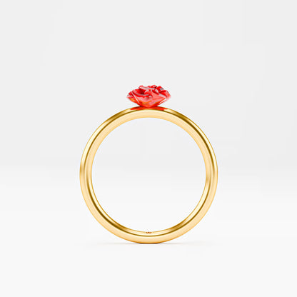 Red Enamel Rose Ring