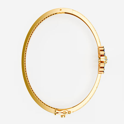 The Sunburst Bangle - Sapphire & Emerald Statement Bracelet by Gehnok