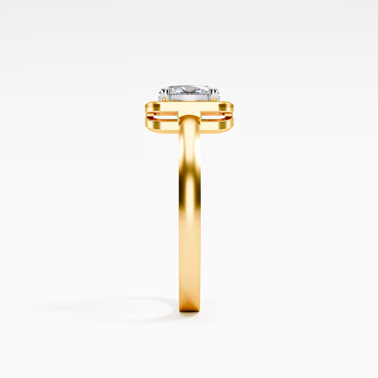 The Swirl - Oval Diamond Open Frame Solitaire Ring
