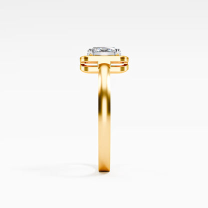 The Swirl - Oval Diamond Open Frame Solitaire Ring
