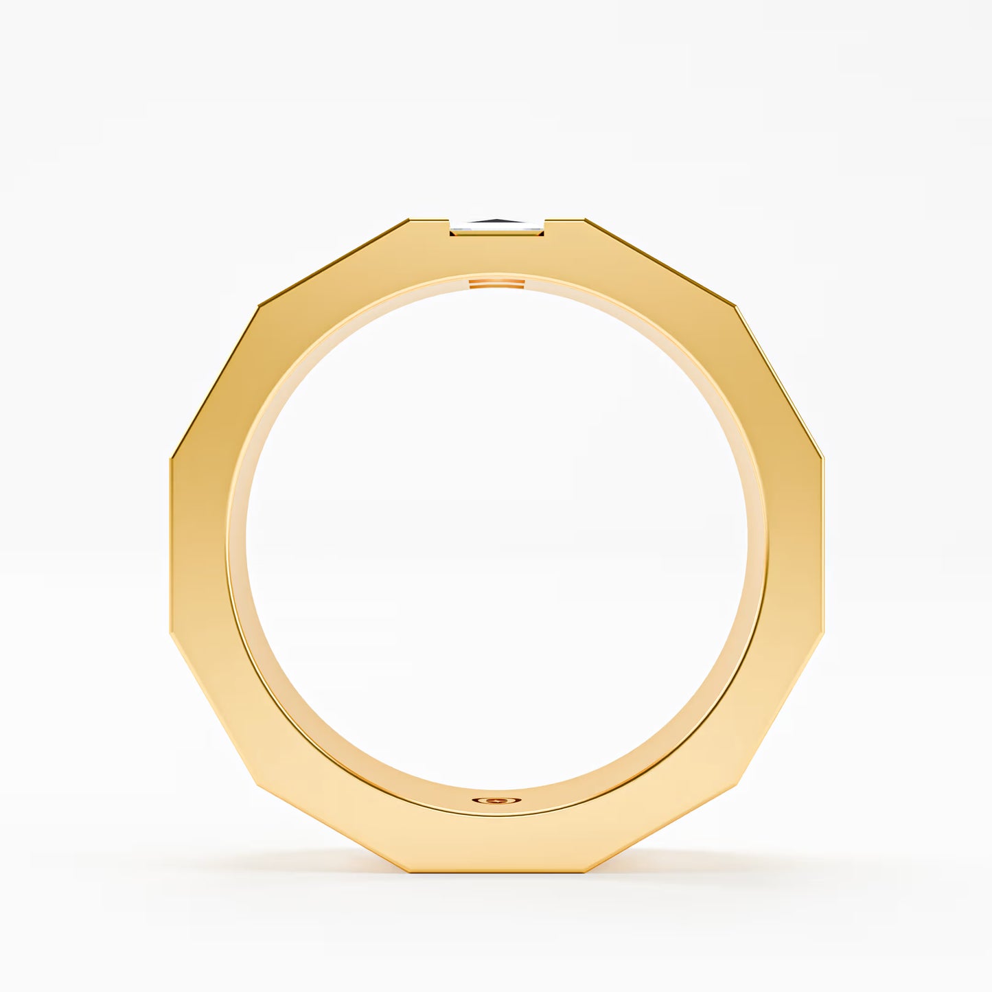 The Facet - Men's Faceted Princess Cut Diamond Duo Ring