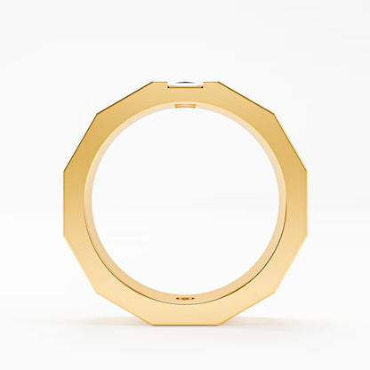 The Facet - Men's Faceted Princess Cut Diamond Duo Ring