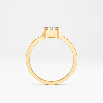 The Asscher -  Art Deco Geometric Cage Asscher Cut Diamond Ring