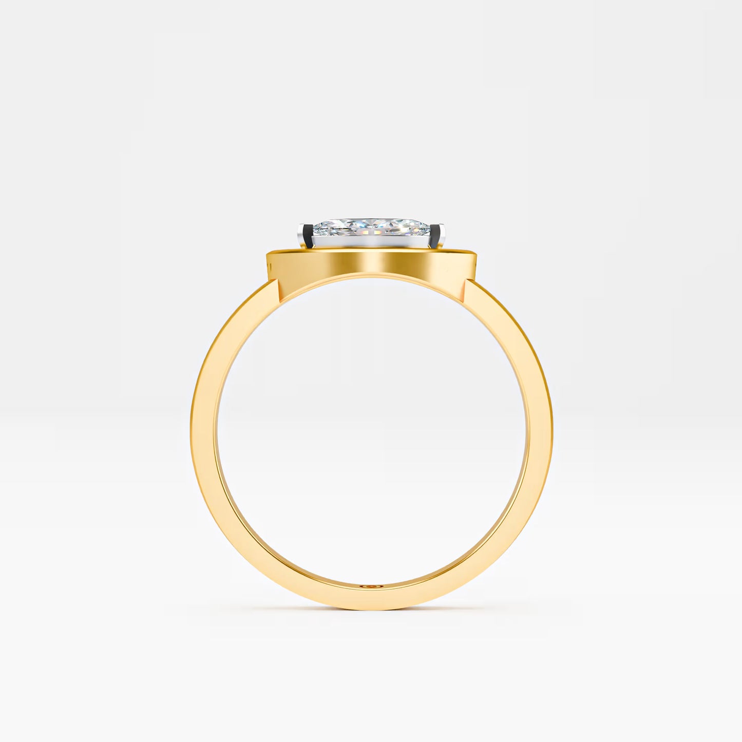 Marquise Eye-Halo Solitaire Ring