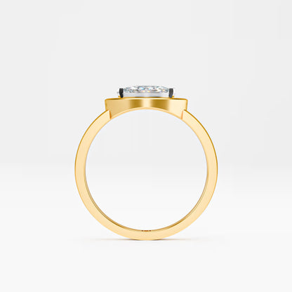 Marquise Eye-Halo Solitaire Ring