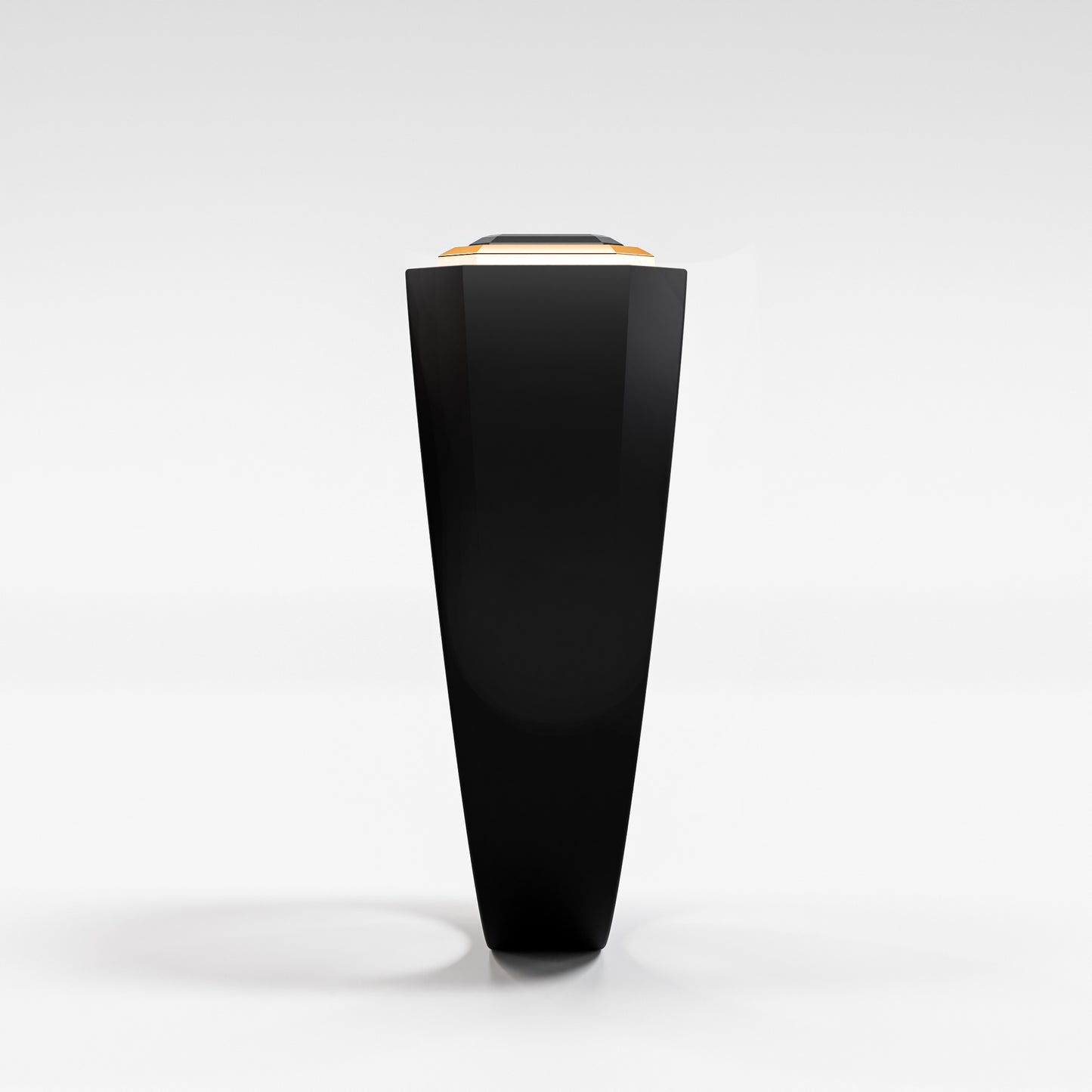The Onyx Signet - Black Diamond Gold Bezel Ring