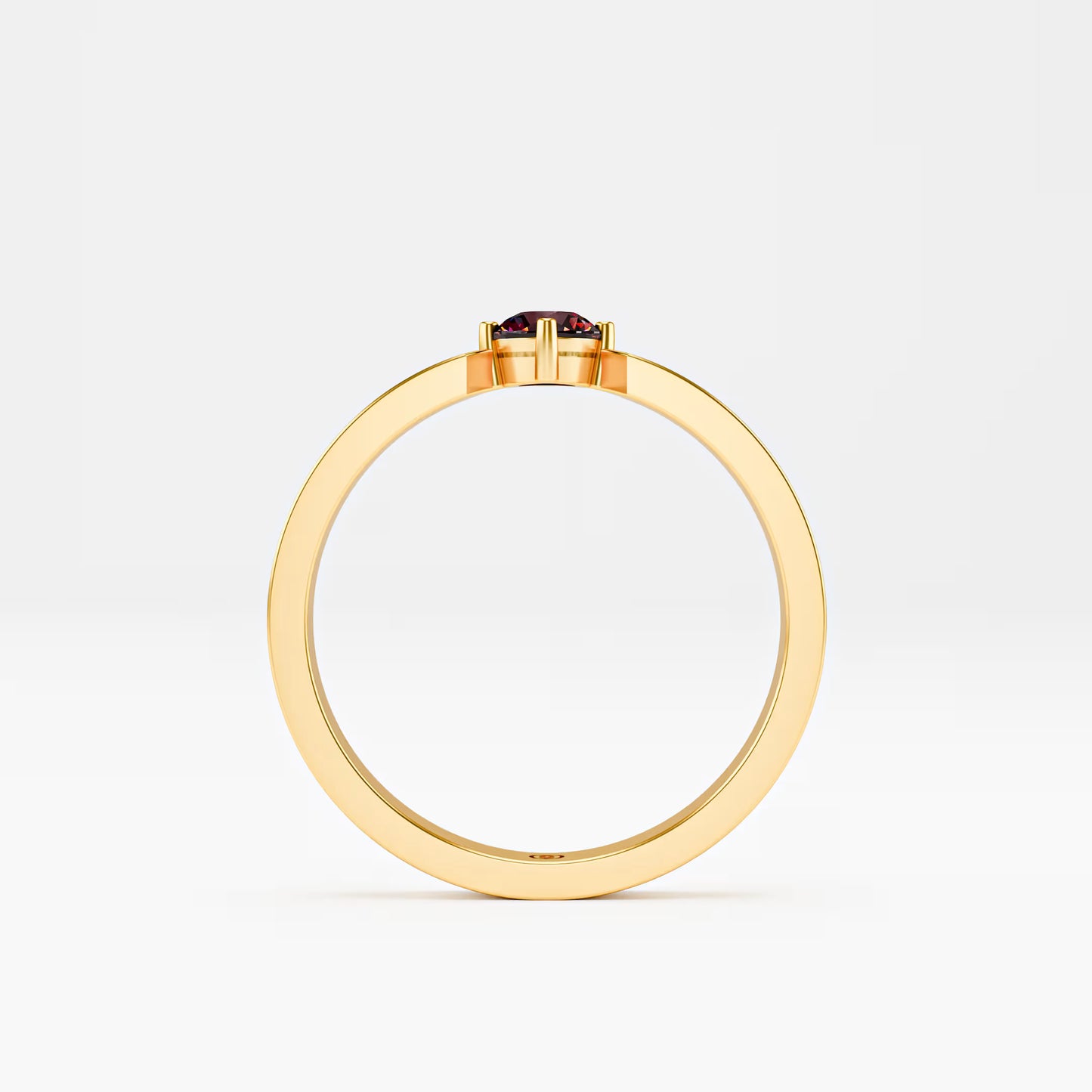 Geometric Notch Solitaire Ring