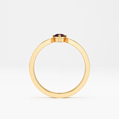 Geometric Notch Solitaire Ring