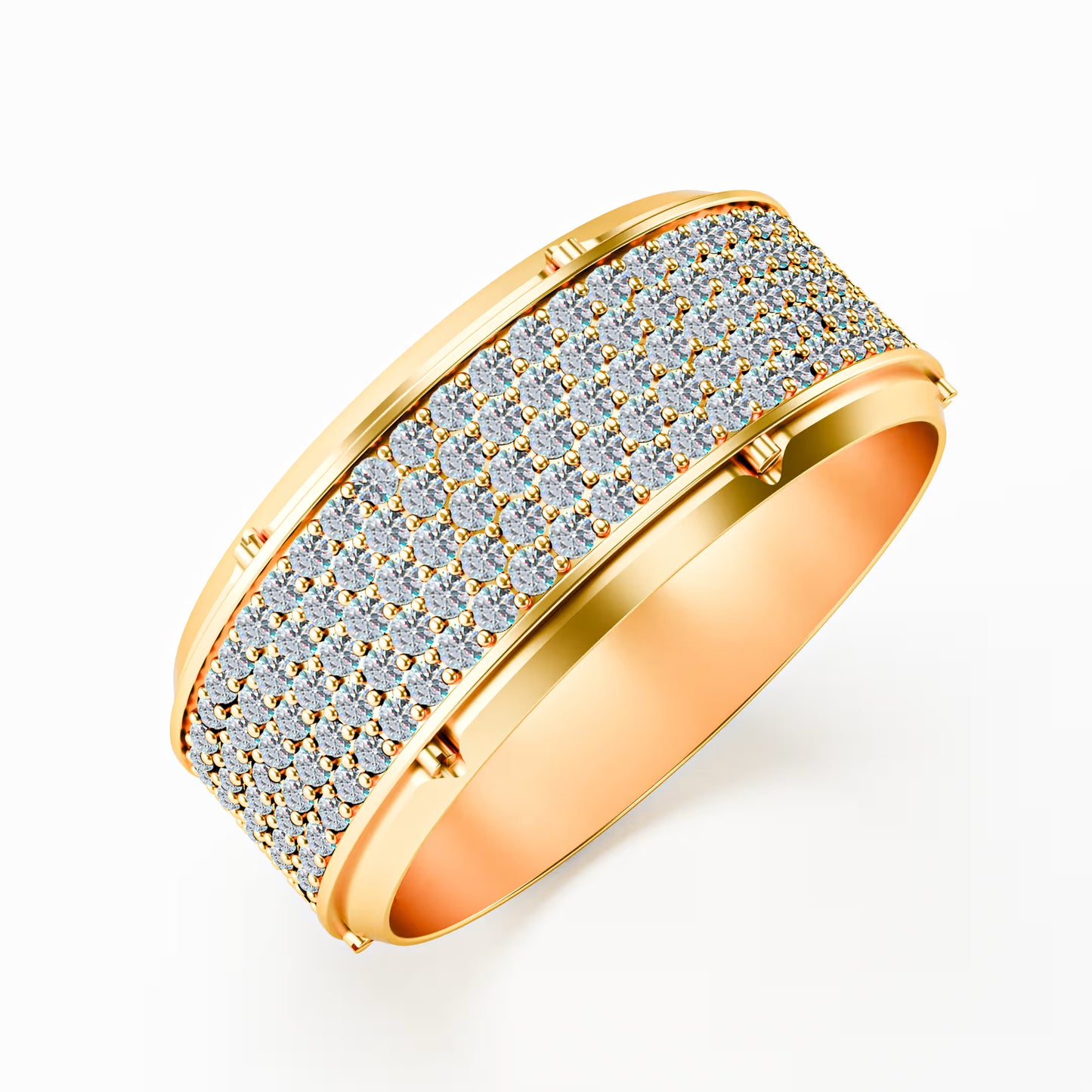 The Emperor - Men's Full Pavé Diamond Wide Statement Ring by Gehnok
