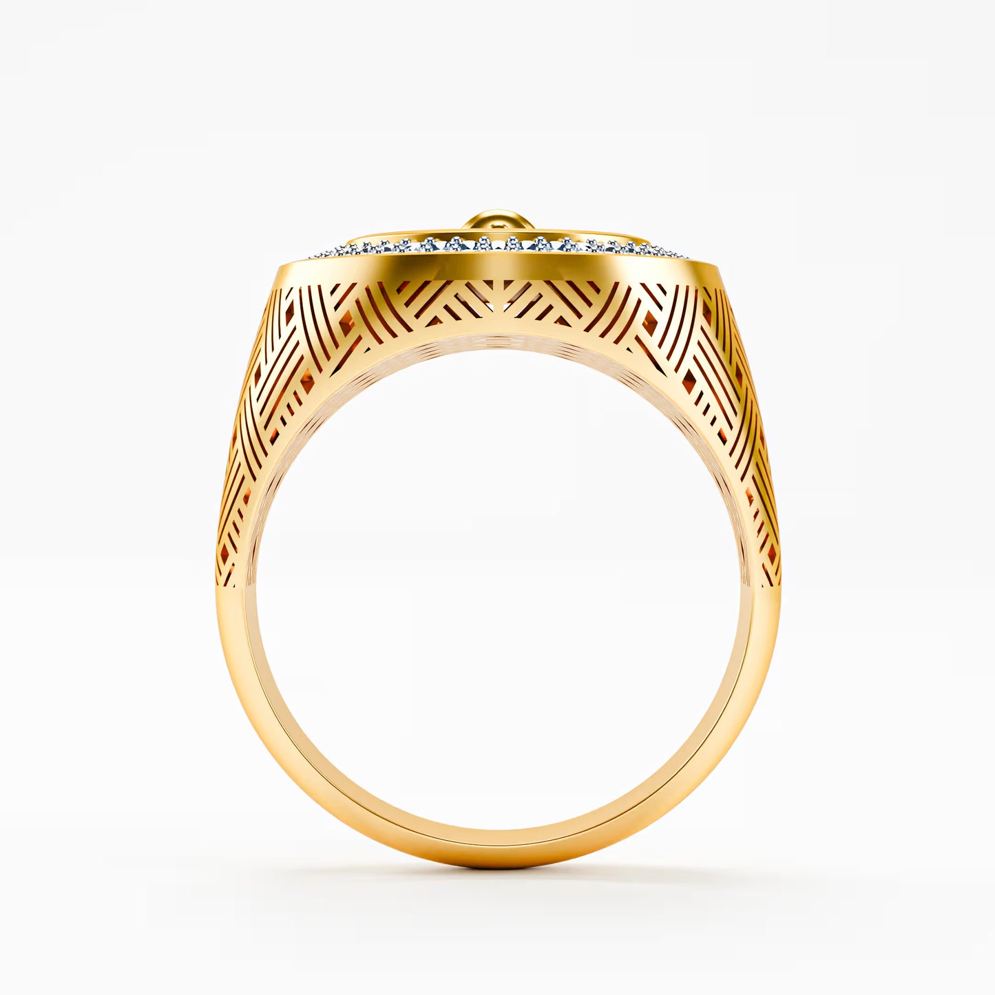 The King - Chess King Diamond Signet | onyx Ring by Gehnok