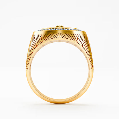 The King - Chess King Diamond Signet | onyx Ring by Gehnok