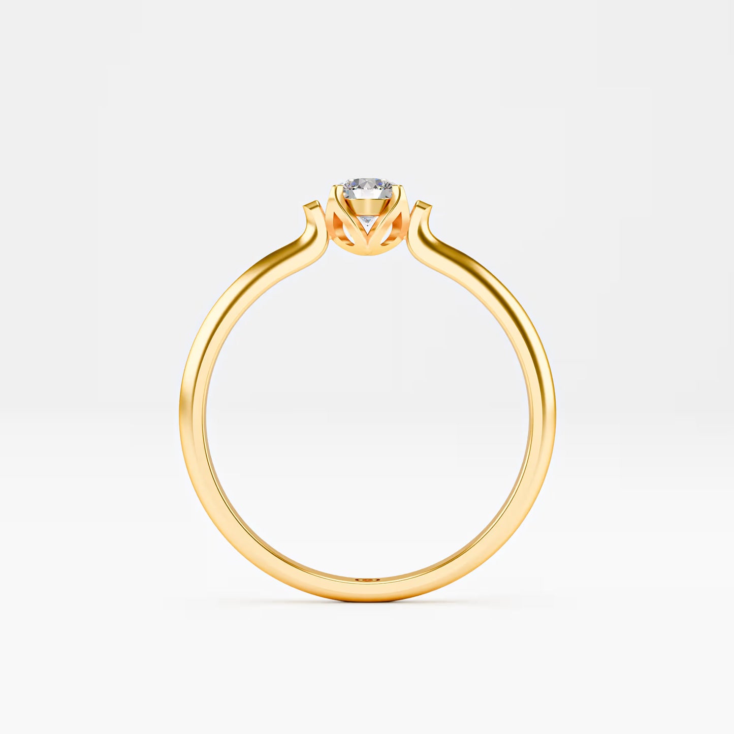 The Tulip - 6 Prong Floral Diamond Solitaire