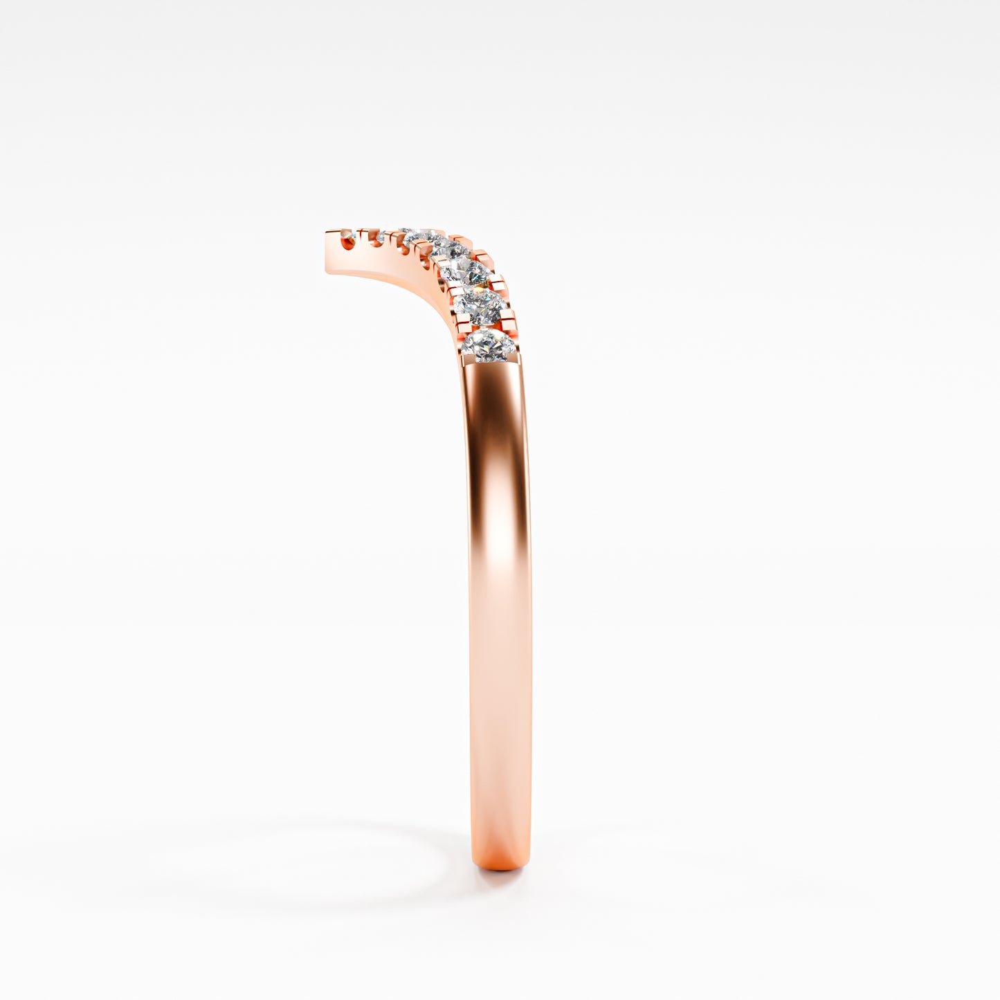 The Chevron Band - Gold Diamond V-Shape Stackable Ring by Gehnok