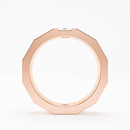 The Facet - Men's Faceted Princess Cut Diamond Duo Ring