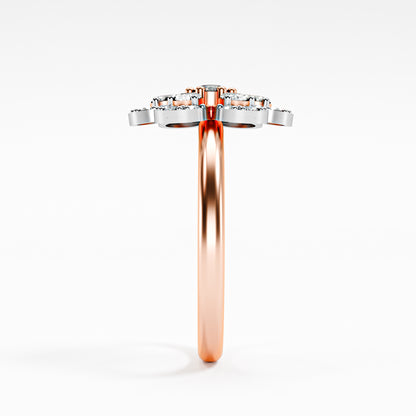 The Blossom - Two-Tone Gold Floral Diamond Cluster Ring by Gehnok