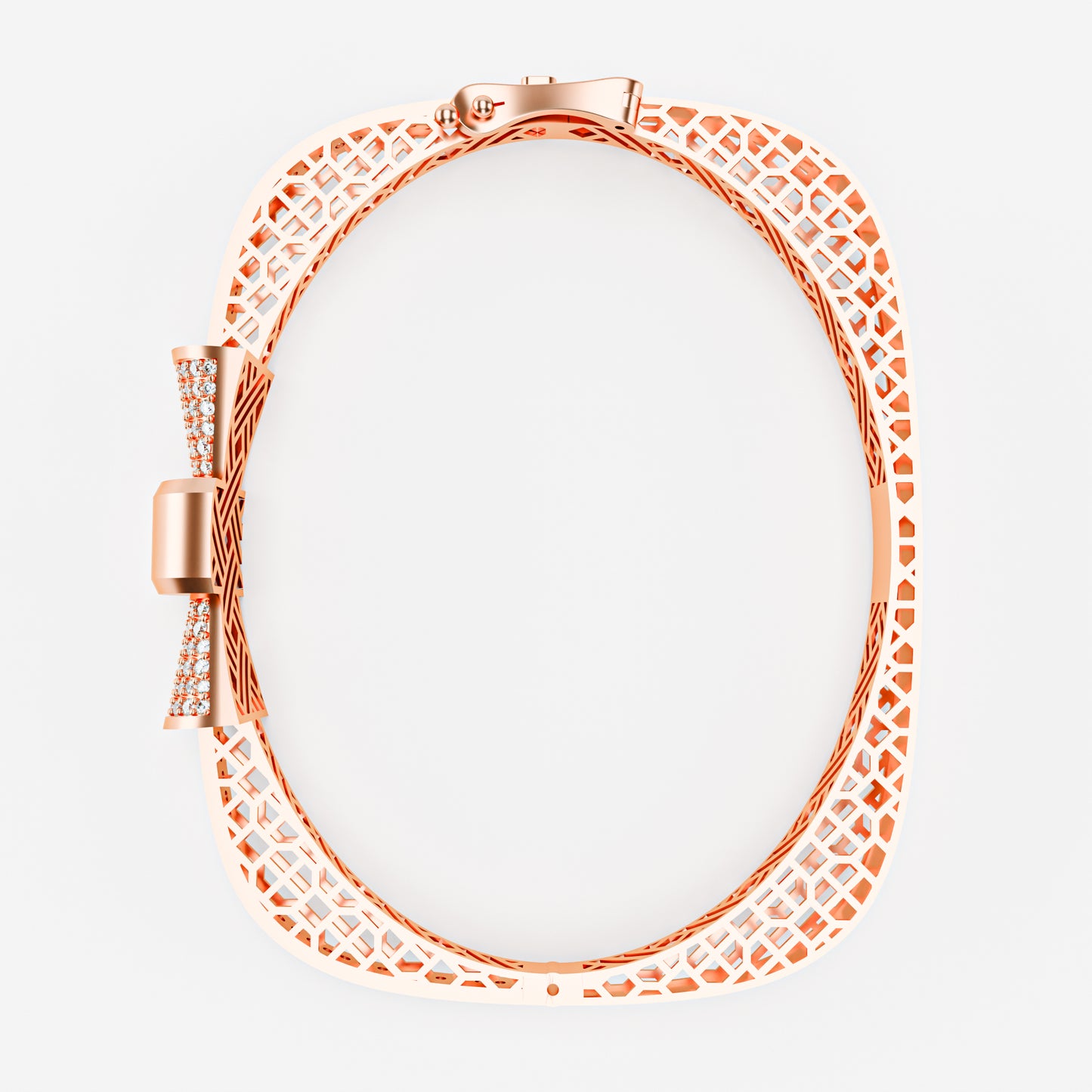 The Rose Bow - Diamond Pavé Bow Bangle