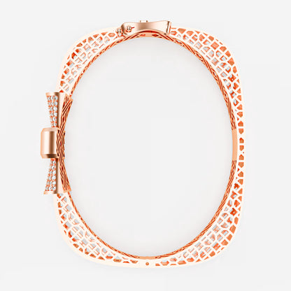 The Rose Bow - Diamond Pavé Bow Bangle