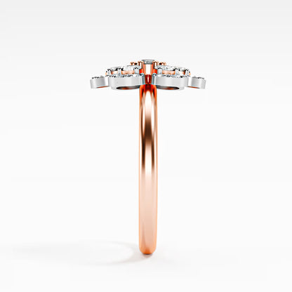 The Blossom - Two-Tone Gold Floral Diamond Cluster Ring by Gehnok