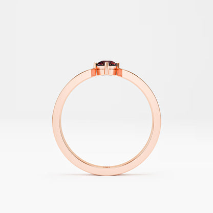 Geometric Notch Solitaire Ring