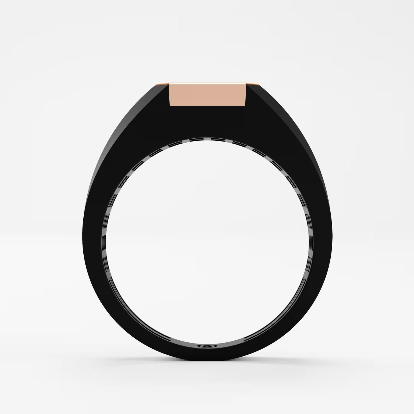 The Onyx Crown - Emerald Cut Diamond Ring on Black Onyx Band
