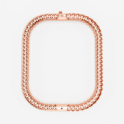 Rose Gold Woven Diamond Bracelet with Pavé Diamond Bar