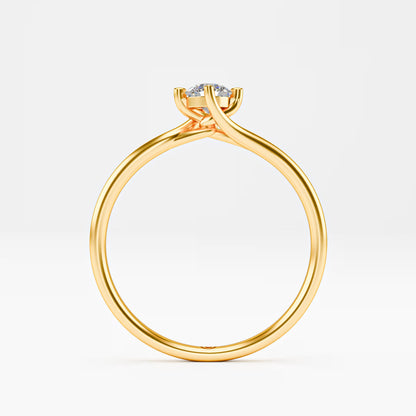 The Soft Solitaire - Gold Round Prong Diamond Comfort Fit Ring