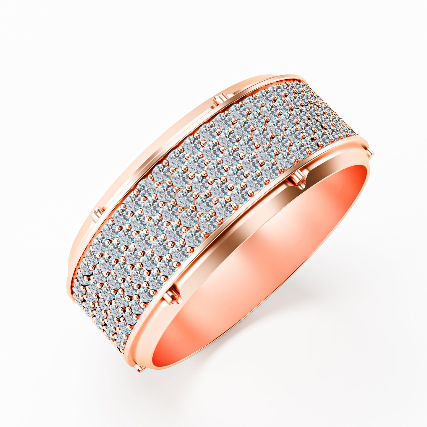 The Emperor - Men's Full Pavé Diamond Wide Statement Ring by Gehnok