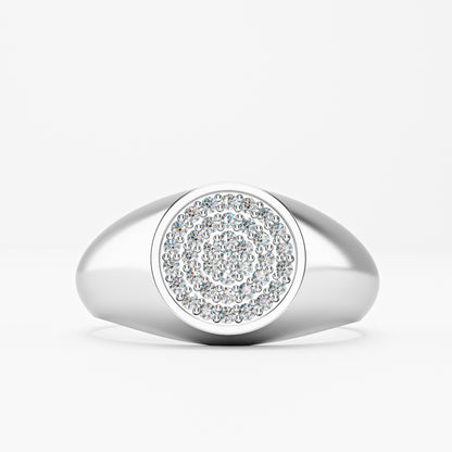 The Diamond Signet - Oval Pavé Diamond Men's Ring
