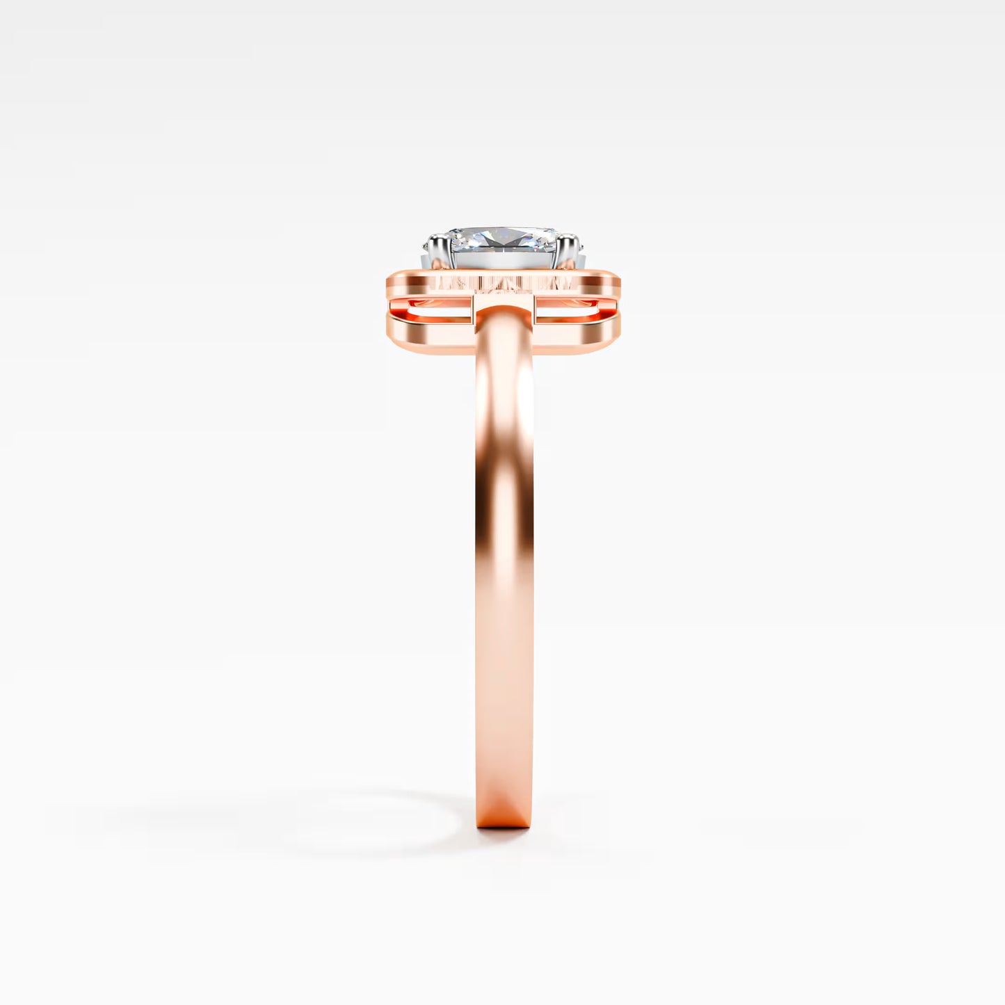The Swirl - Oval Diamond Open Frame Solitaire Ring