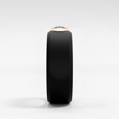 The Onyx Hex - Black Diamond Octagon Bezel Ring