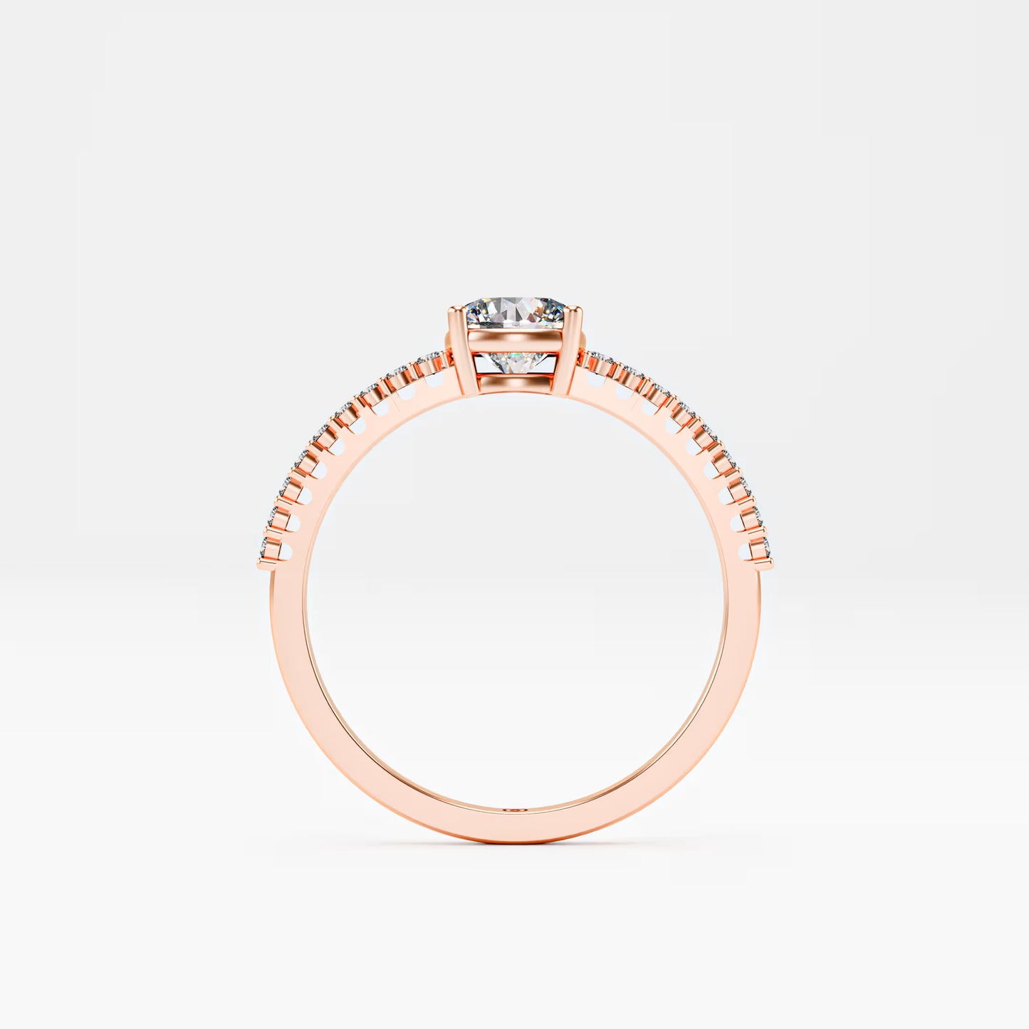 Cushion Cut Diamond Pavé band Ring