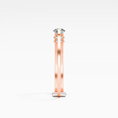 Double Rail Open-Shank Solitaire Ring