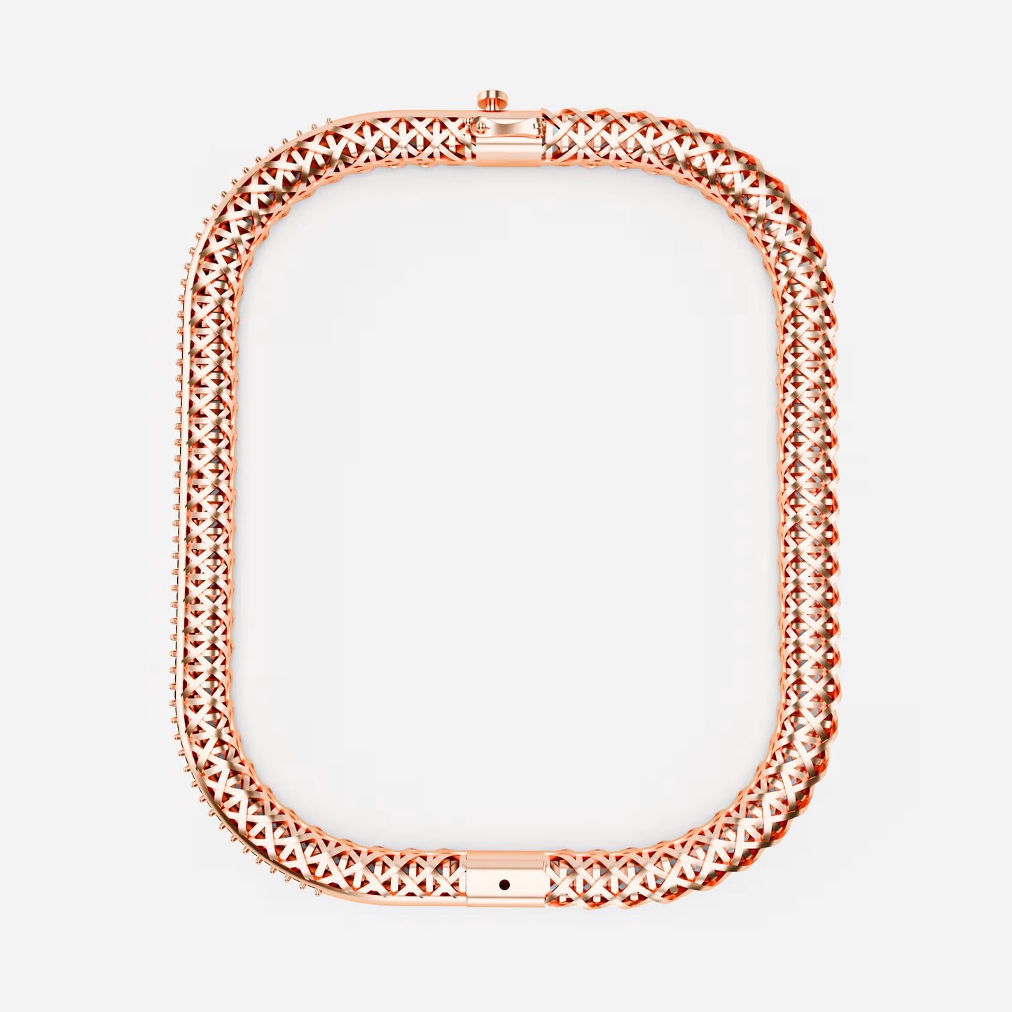 Rose Gold Woven Diamond Bracelet with Pavé Diamond Bar