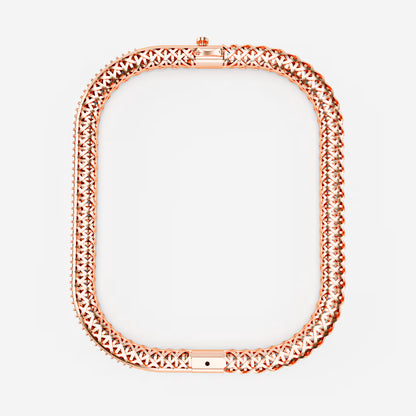 Rose Gold Woven Diamond Bracelet with Pavé Diamond Bar