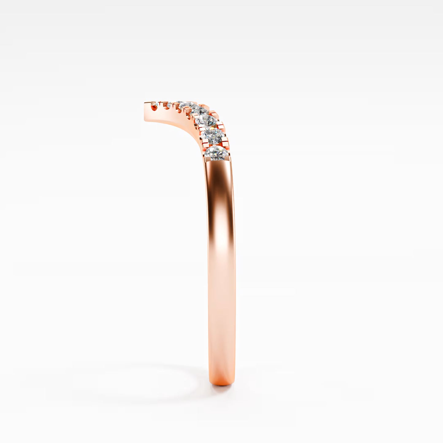 The Chevron Band - Gold Diamond V-Shape Stackable Ring by Gehnok