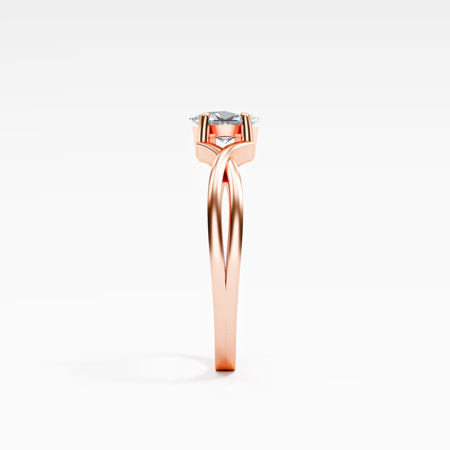 Princess Cut Twist Crossover Ring