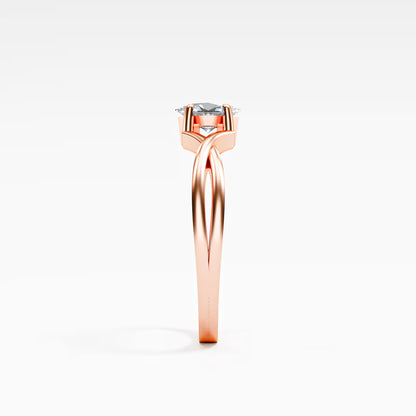Princess Cut Twist Crossover Ring